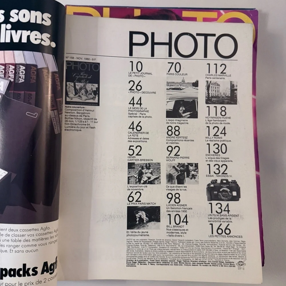 PHOTO 158 Ronis Huene Marville Brandt Aigner Wolff Kertesz Cartier Bresson